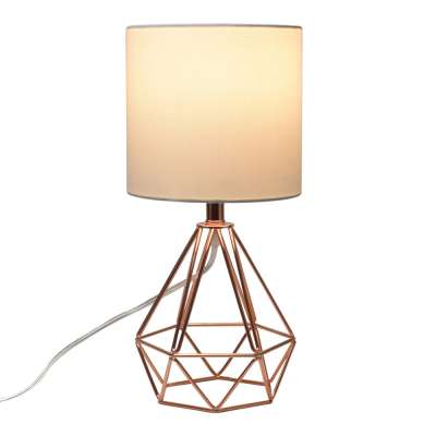 Depuley eye protective stylish e26 room decoration romantic metal base fabric cover bedside lamp modern led table lamp